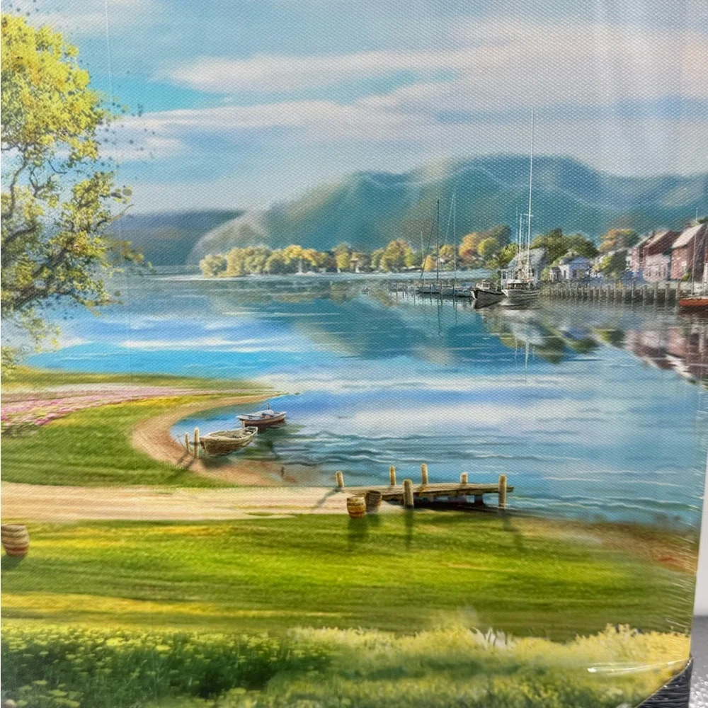 Vintage Harbor & Riverside Estate 16x20 Light-Up Canvas Battery-Operated Art